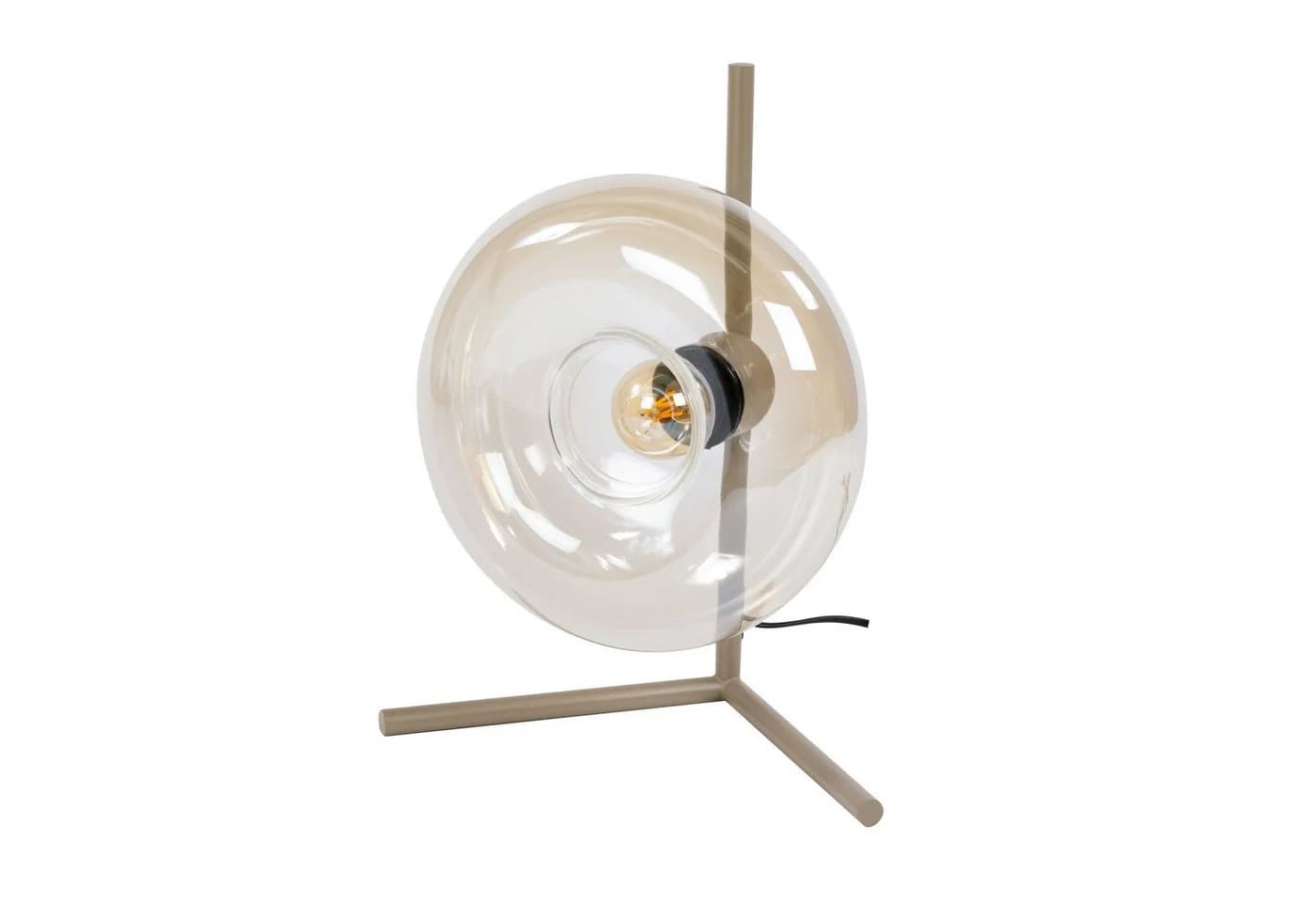 Vintagehaus Tischleuchte El Sol Retro Tischlampe Beige Metall Glas