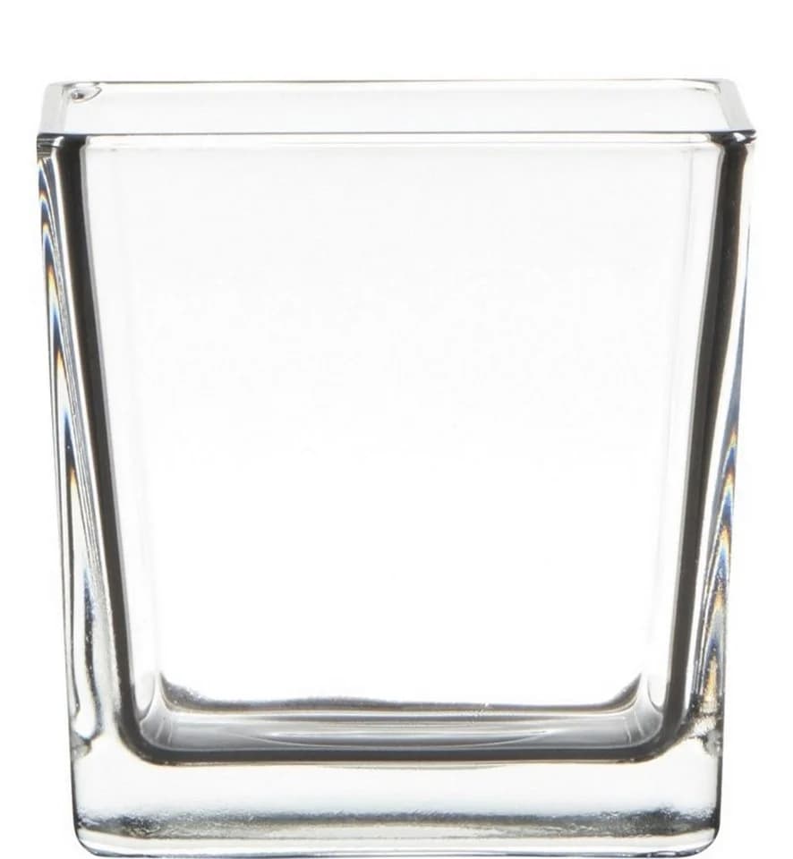 Hakbijl Glass Tischvase Cubic Klarglas 10x10x10 cm