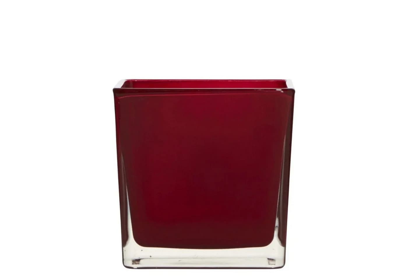 Hakbijl Glass Teelichthalter Cube Rot Glas - Bild 2
