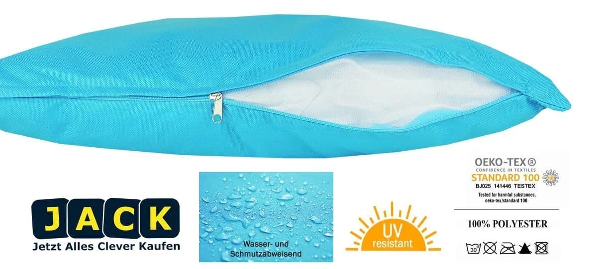 JACK Dekokissen Outdoor 30x50cm Wasserfest Blau - Bild 3