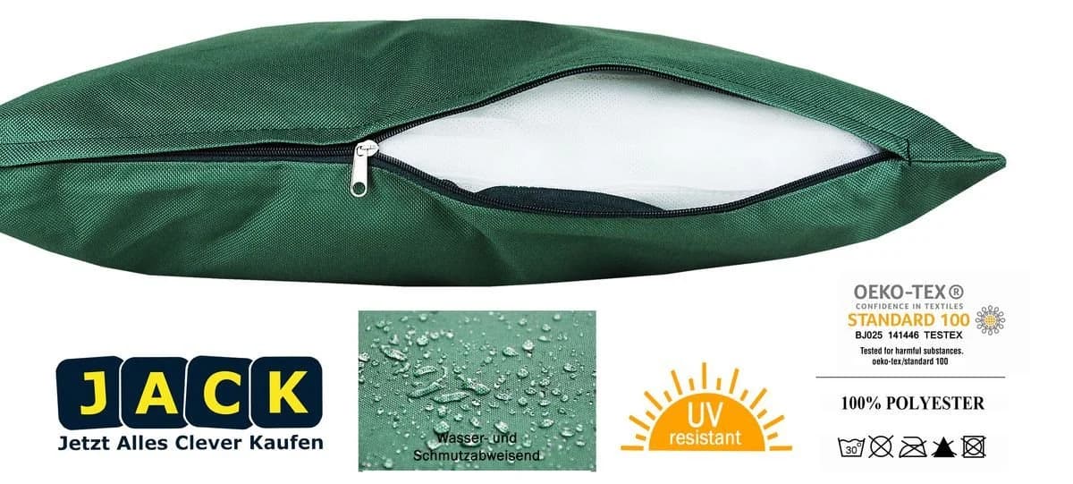 JACK Dekokissen Outdoor Dunkelgrün Wasserfest UV-Beständig - Bild 3