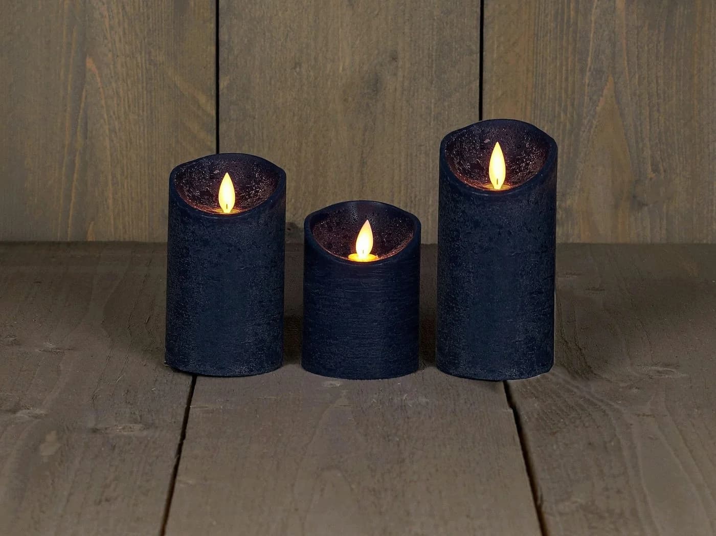 Coen Bakker Deco BV LED-Kerzen 3er Set Blau Echtwachs Timer - Bild 2