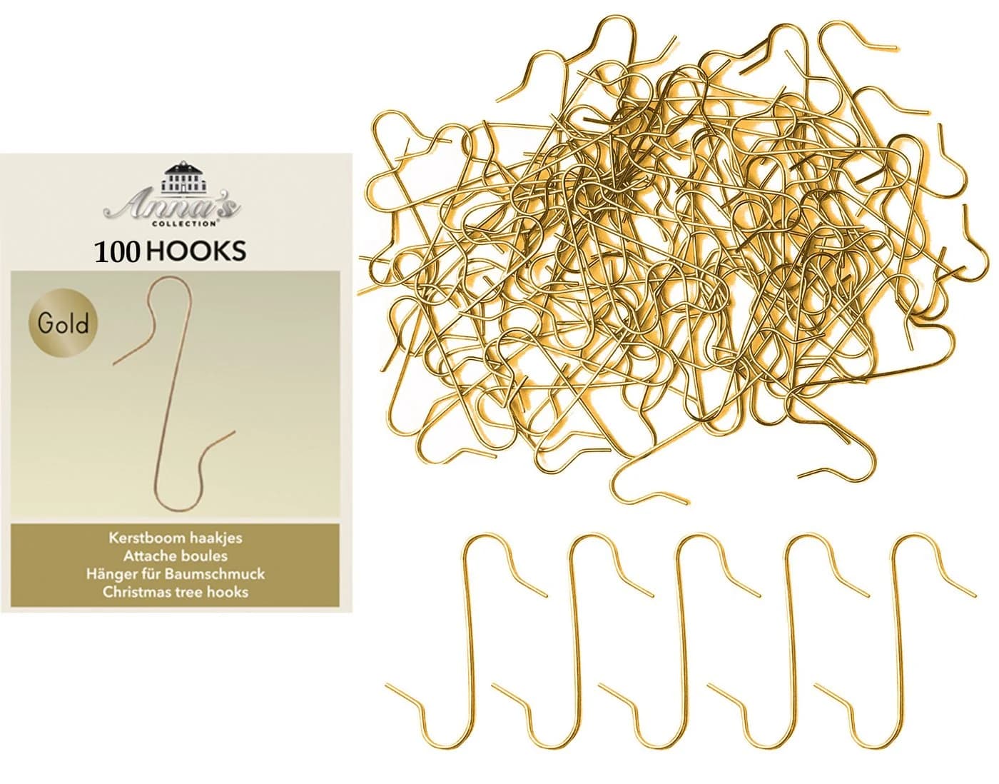 Coen Bakker Christbaumschmuck 100 Kugelaufhänger Golden S - Haken - Bild 2
