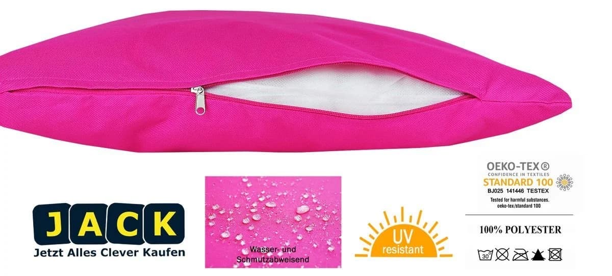JACK Outdoor Lounge Dekokissen 30x50 cm Rosa Wasserfest - Bild 3