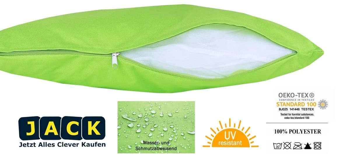 JACK Outdoor Lounge Kissen 30x50cm Grün Wasserfest UV-Resistent - Bild 3