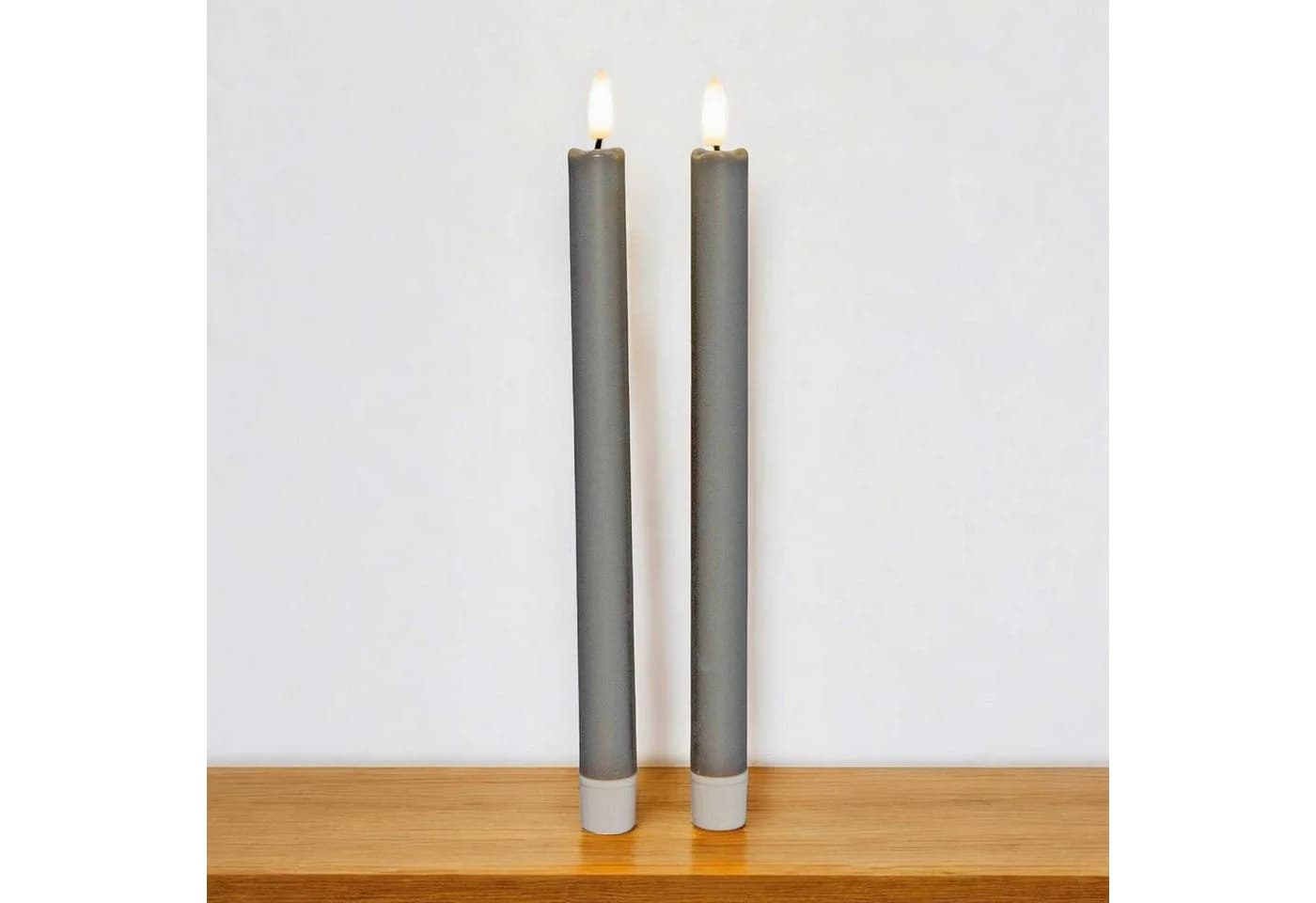 Coen Bakker Deco BV LED-Kerze Diner Candles Set Taupe 26cm
