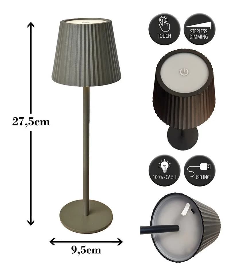 Coen Bakker Deco BV LED Tischleuchte Touch dimmbar Taupe - Bild 3