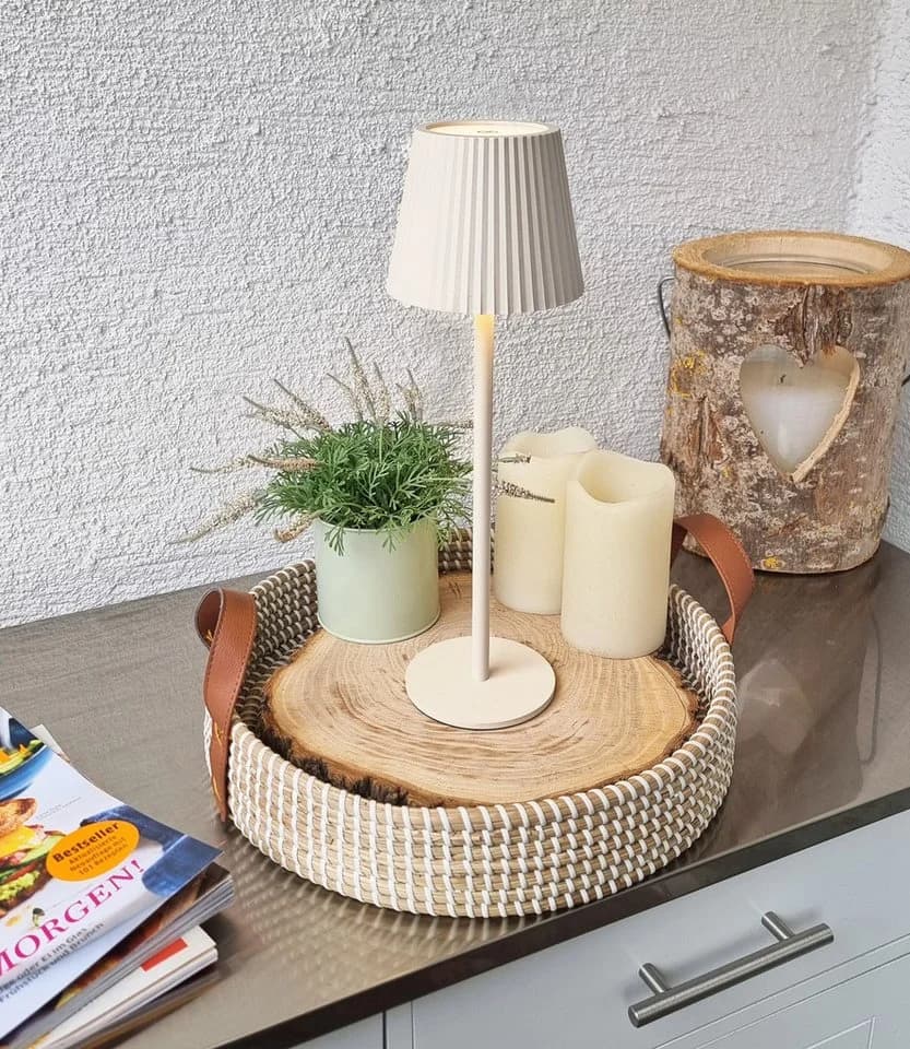 Coen Bakker Deco BV LED Tischleuchte Touch Dimmbar Akku IP44 Beige