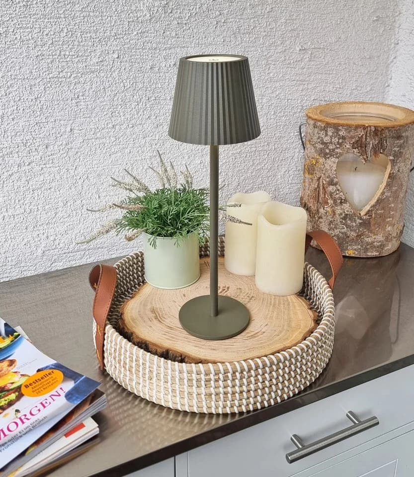 Coen Bakker Deco BV LED Tischleuchte Touch Dimmbar IP44 Taupe