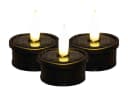Coen Bakker Deco BV LED-Kerze 3er Set Solar Teelichter Schwarz Flackernd Bild 2