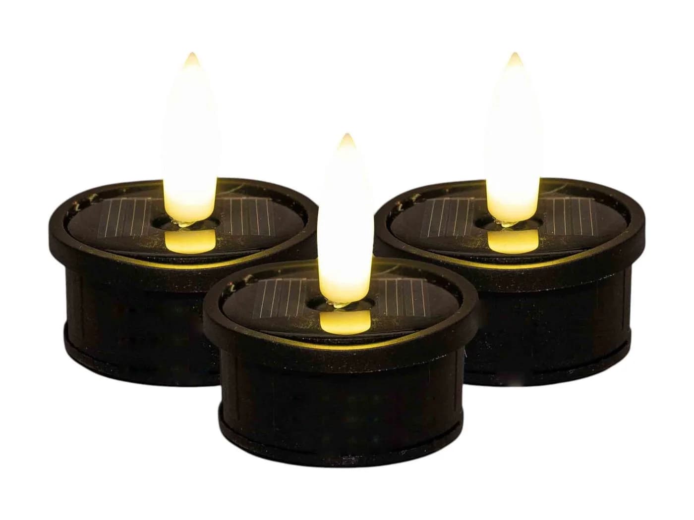 Coen Bakker Deco BV LED-Kerze 3er Set Solar Teelichter Schwarz Flackernd - Bild 2