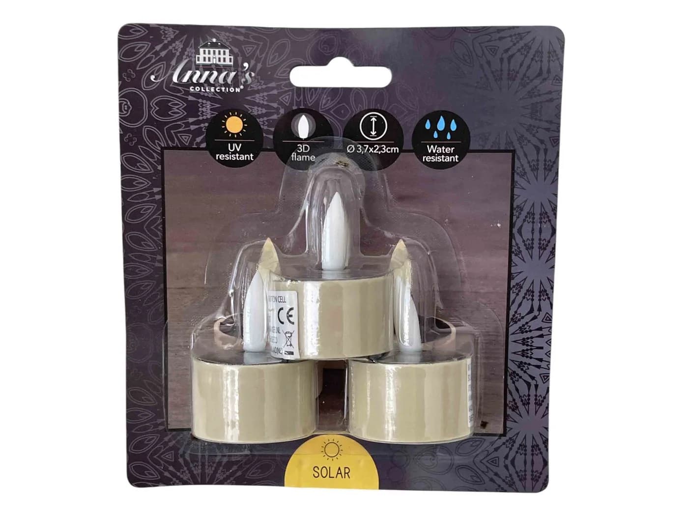 Coen Bakker Deco BV Solar-Teelichter 3er Set Beige mit 3D-Flamme - Bild 2