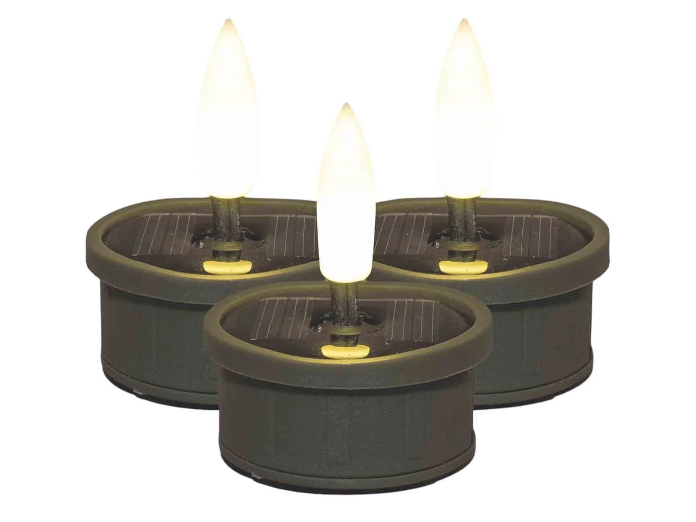 Coen Bakker Deco BV Solar-Teelichter 3er Set Oliv Grün Flackernd - Bild 2