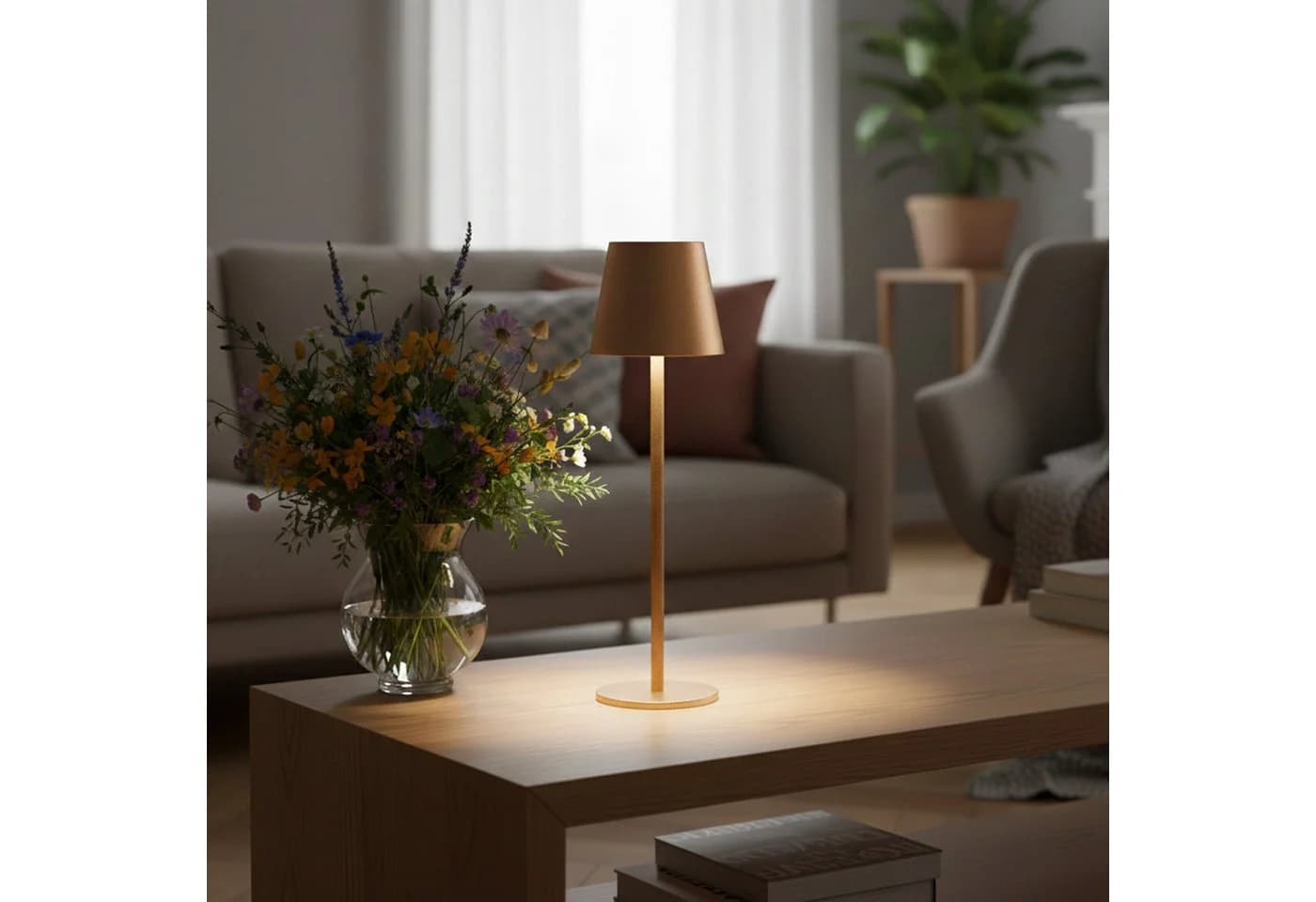 Coen Bakker Deco BV LED Tischleuchte Touch Dimmbar Akku IP44 Gold