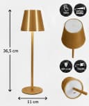 Coen Bakker Deco BV LED Tischleuchte Touch Dimmbar Akku IP44 Gold Bild 3