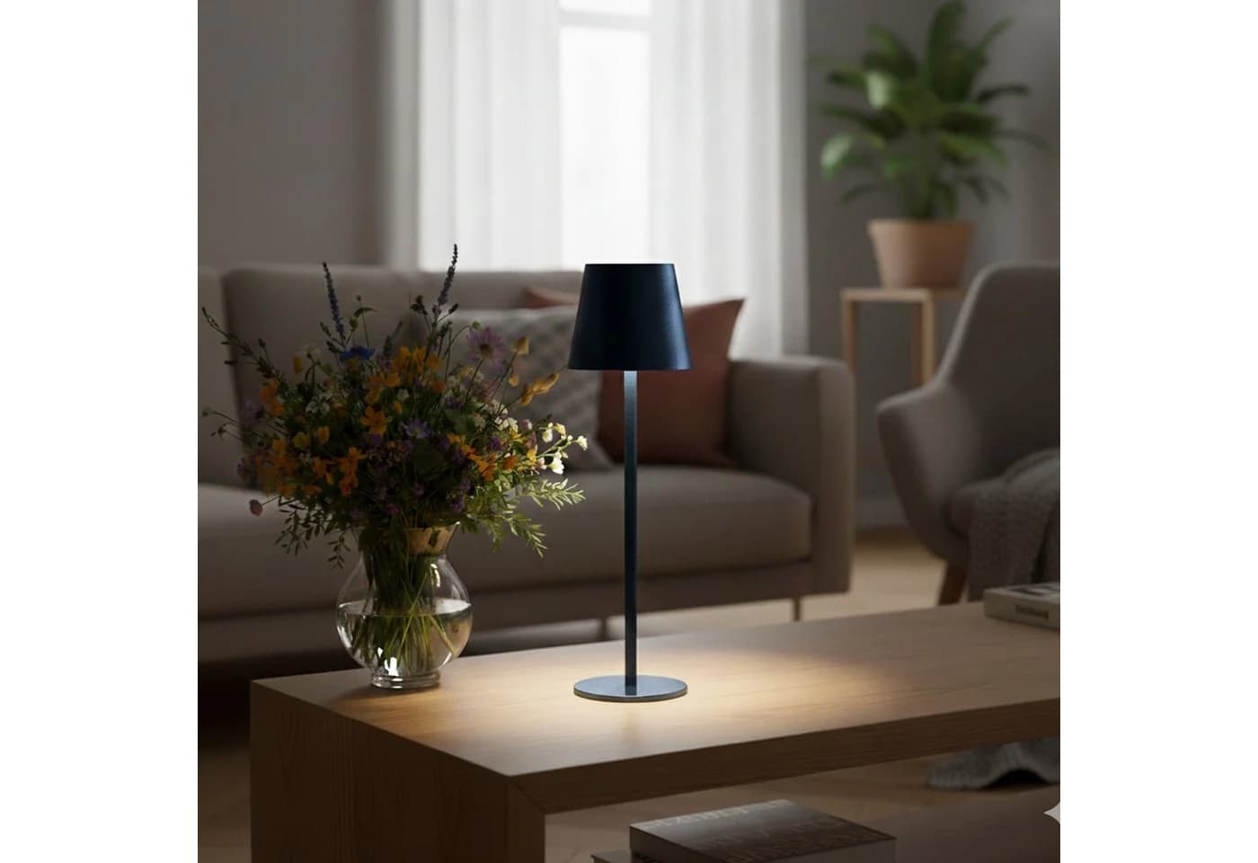 Coen Bakker Deco BV LED Tischlampe Touch Dimmbar Blau IP44