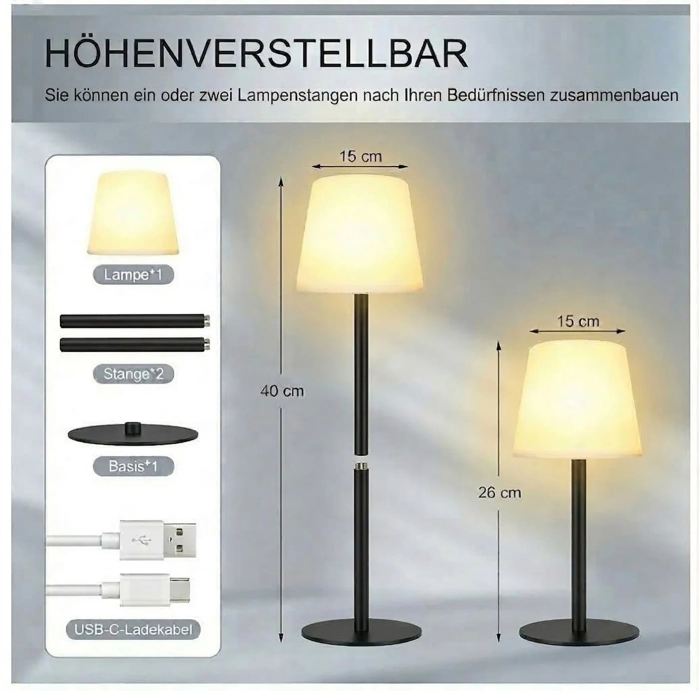 Coen Bakker Deco BV LED Tischleuchte Akku Multicolor IP44 - Bild 3
