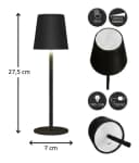 Coen Bakker Deco BV LED Tischleuchte Touch Dimmbar Akku IP44 Schwarz Bild 4