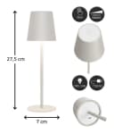 Coen Bakker Deco BV LED Tischlampe Touch Dimmbar Akku IP44 Weiß Bild 2