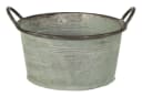 finehomegarden Pflanzschale mit Griff Metall Grün antik Ø41cm Bild 2