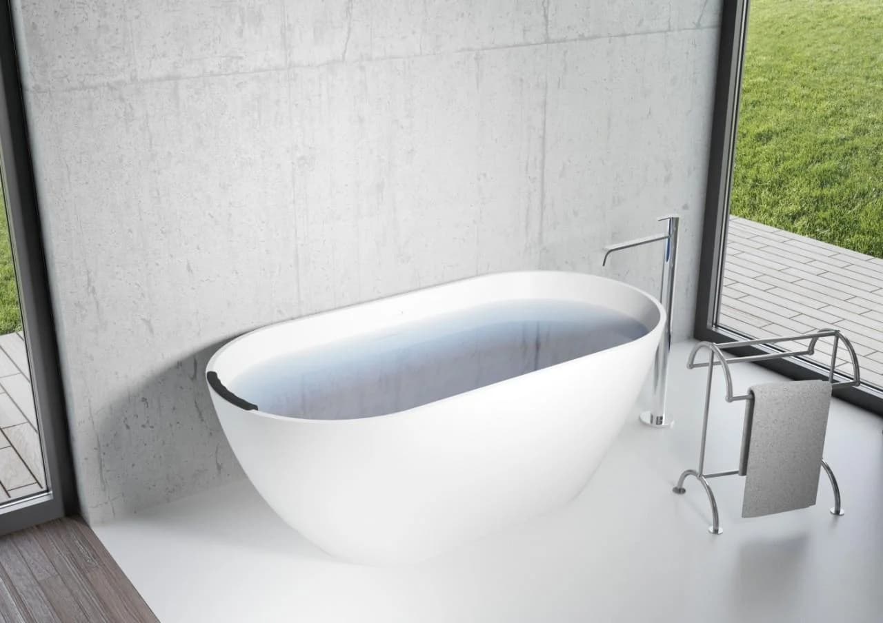 Riho Bilbao freistehende Badewanne 150x75 cm Solid Surface