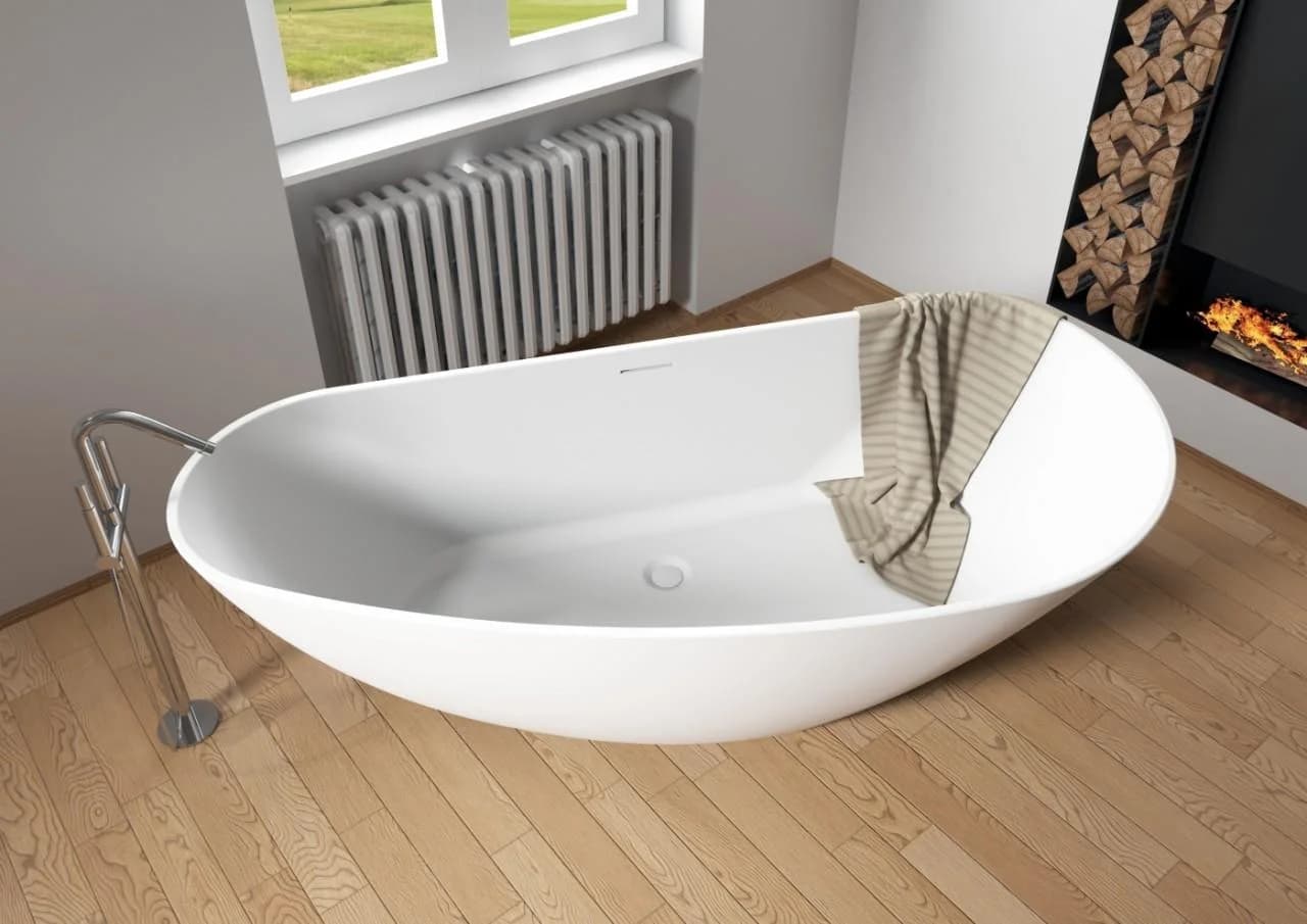 Riho Badewanne Granada Freistehend Weiß Matt 170x80x60 cm
