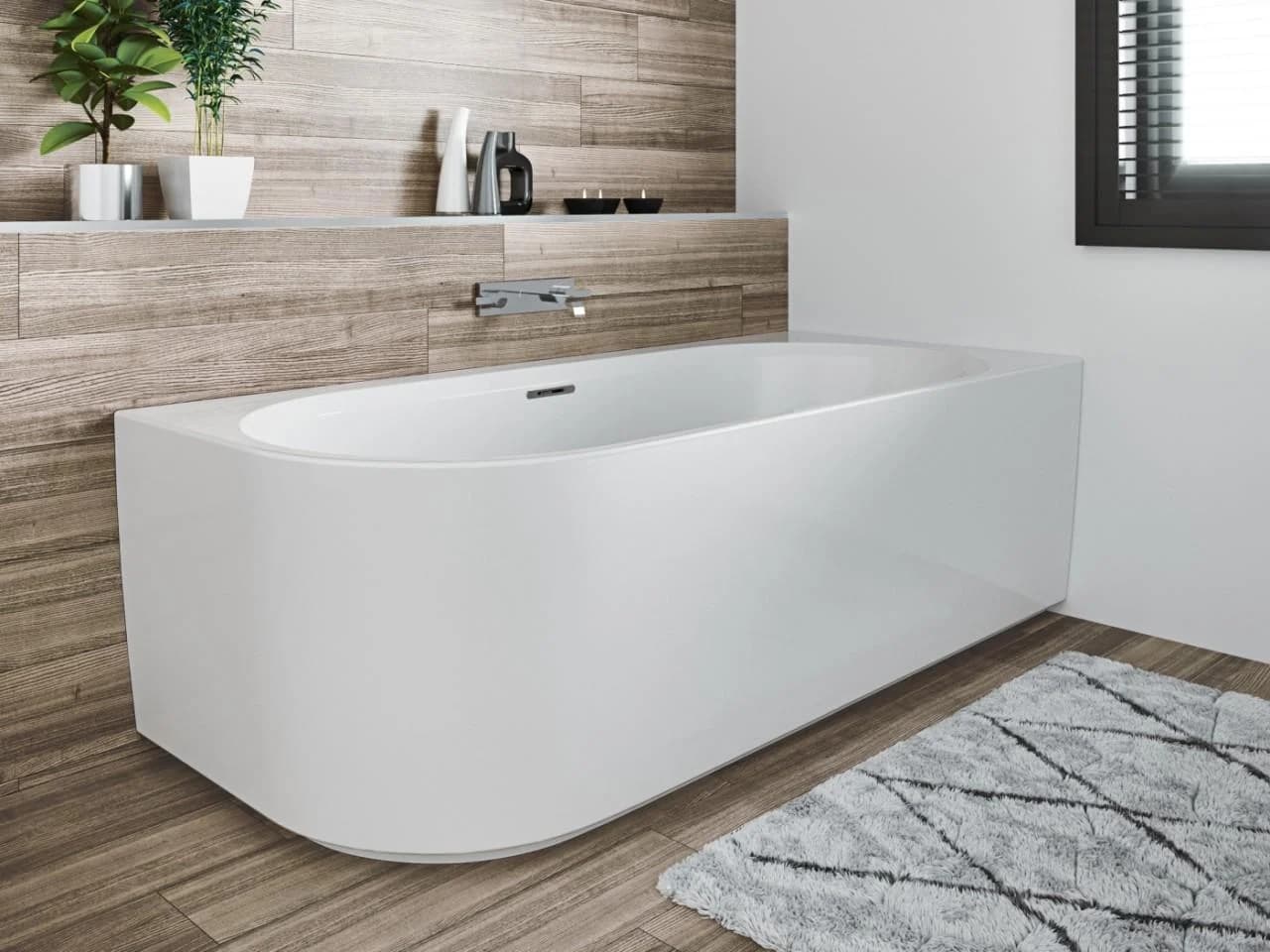 Riho Desire Corner Badewanne 184x84 cm weiß mit LED-Beleuchtung