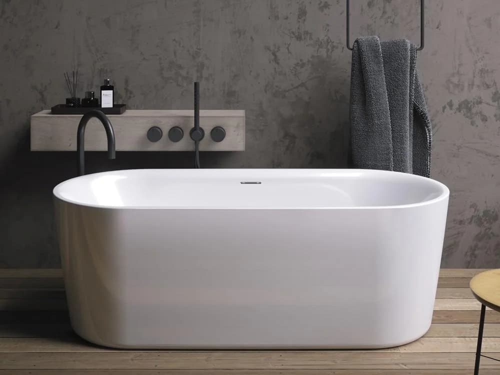 Riho Modesty freistehende Badewanne 170x76cm Weiß Acryl