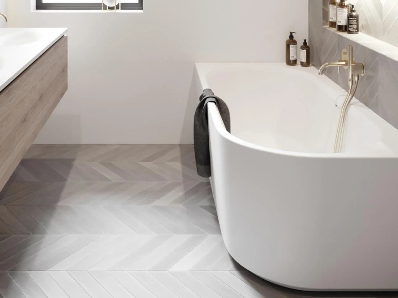 Riho Desire Corner Badewanne 184x84 cm Weiß Acryl mit LED