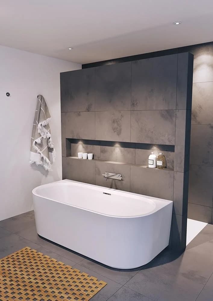 Riho Desire Badewanne 180x84 cm Weiß/Schwarz mit LED