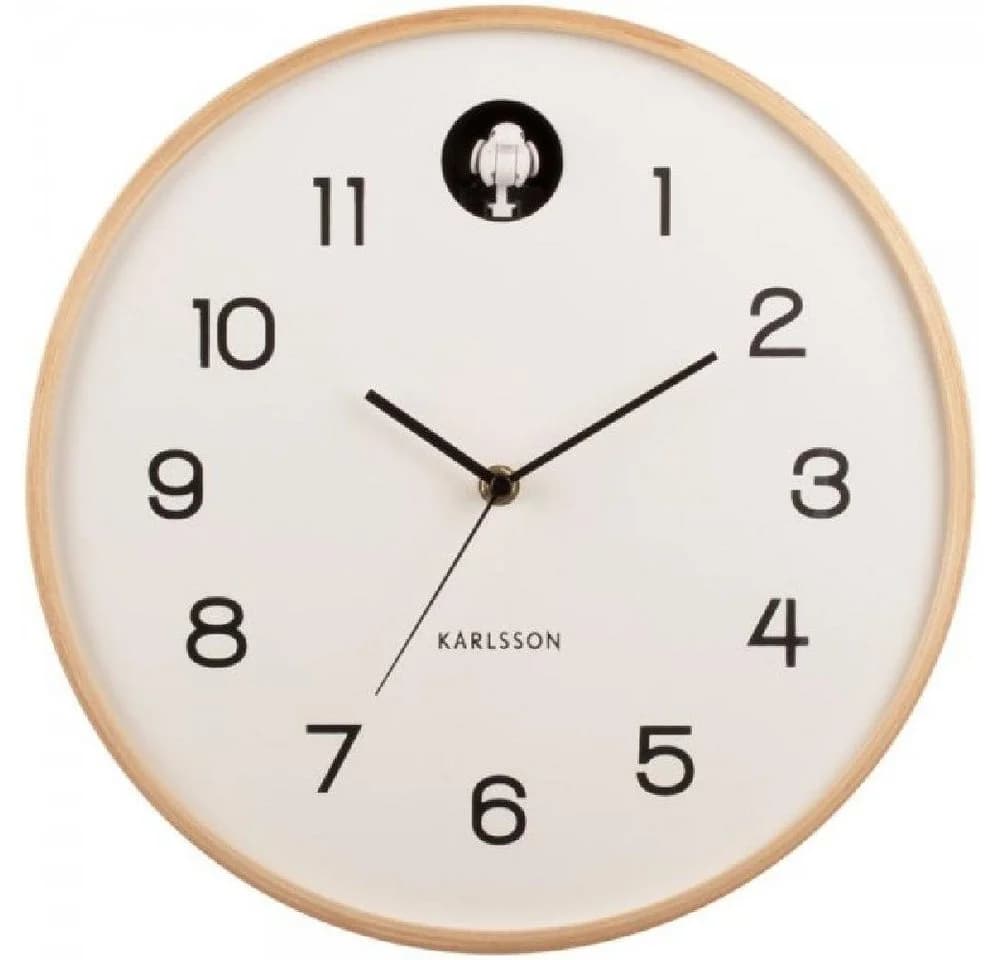 Karlsson Wanduhr Natural Cuckoo Birke Weiß - Bild 2