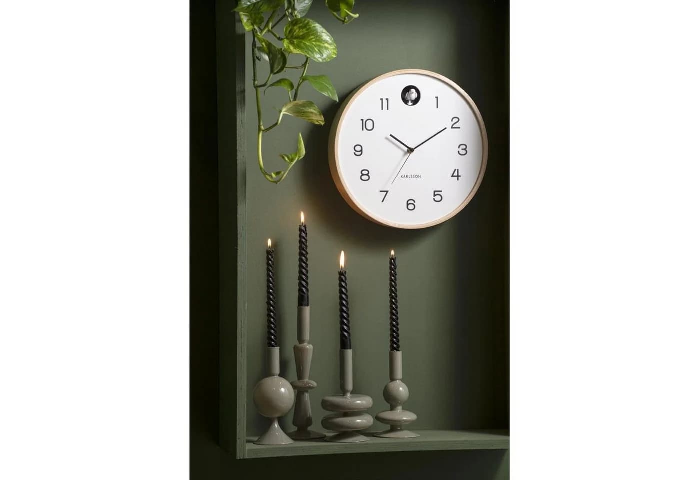 Karlsson Wanduhr Natural Cuckoo Birke Weiß - Bild 5