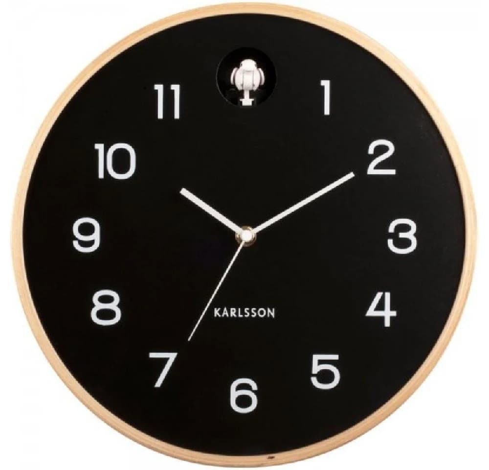 Karlsson Wanduhr Natural Cuckoo Birkenholz Schwarz - Bild 2