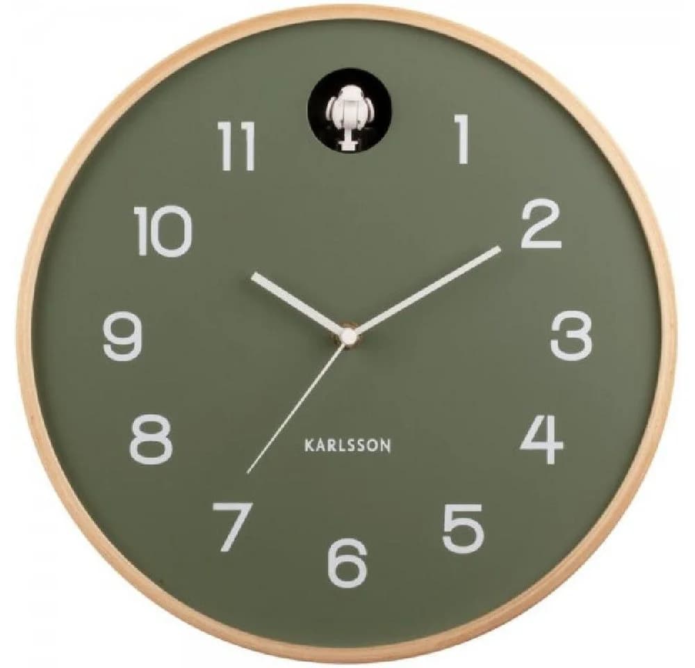 Karlsson Wanduhr Natural Cuckoo Birch Wood Jungle Green - Bild 2