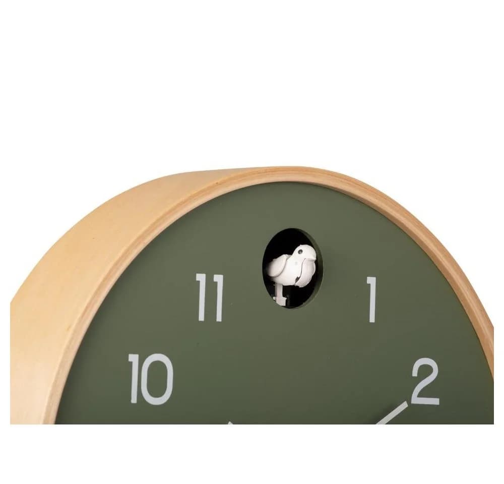 Karlsson Wanduhr Natural Cuckoo Birch Wood Jungle Green - Bild 3