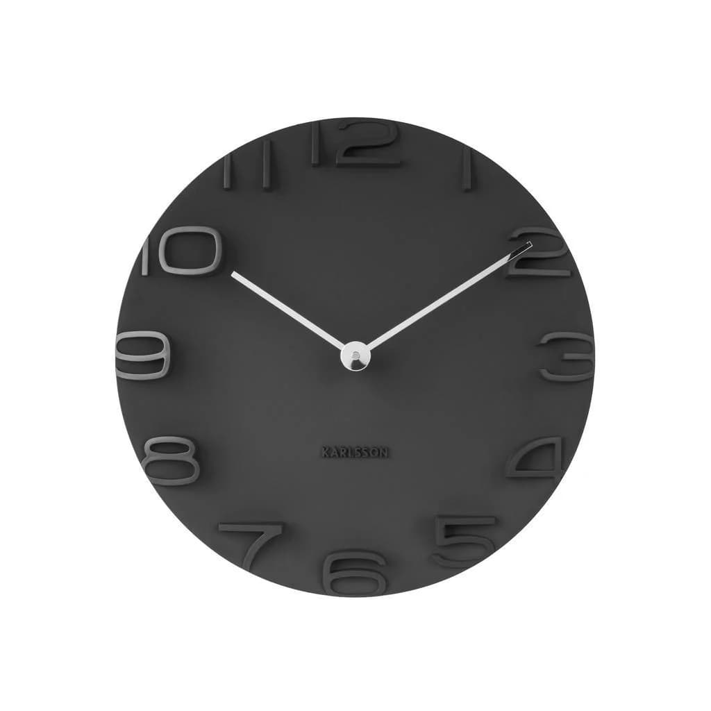Karlsson Wanduhr Schwarz Kunststoff 42x42 cm