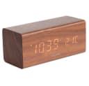 Karlsson Uhr Wecker Block Dark Wood White Bild 2