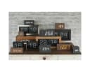 Karlsson Uhr Wecker Block Dark Wood White Bild 3