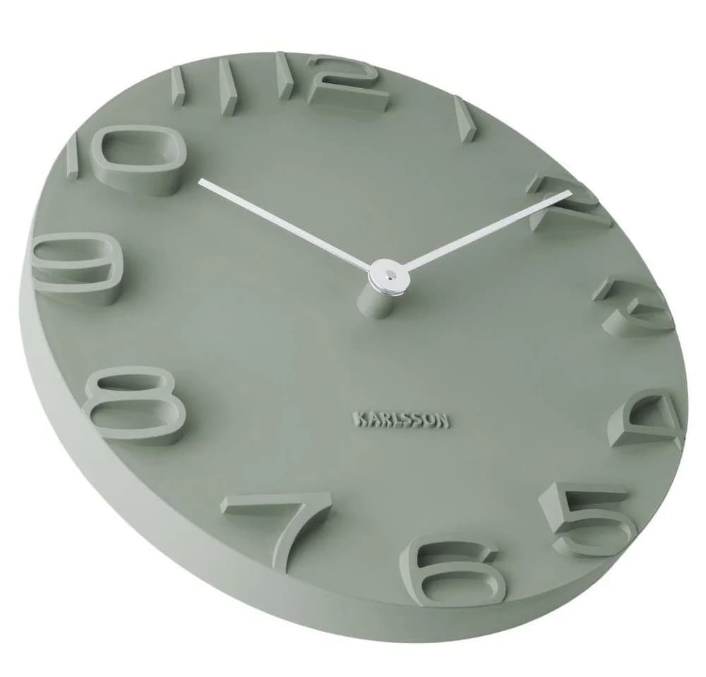 Karlsson Wanduhr On The Edge Jungle Green Chrome 42cm