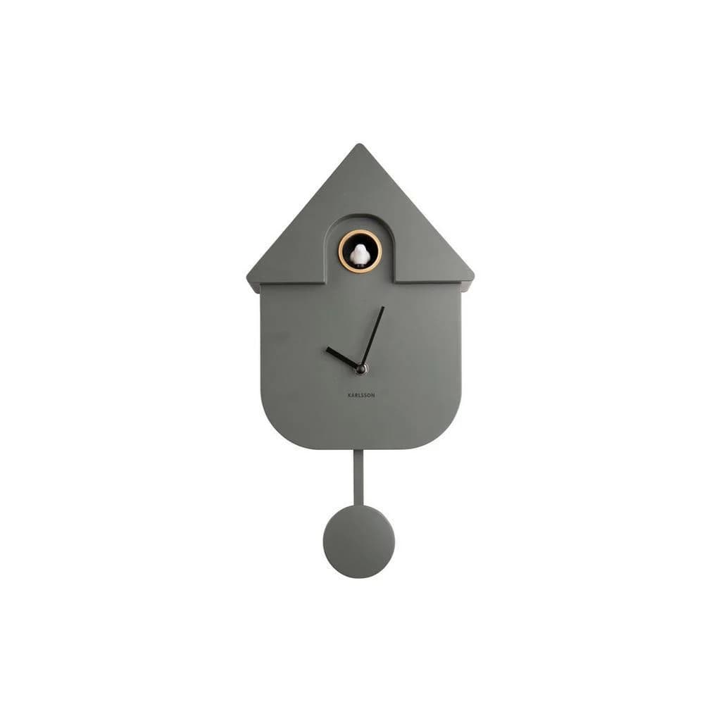 Karlsson Wanduhr Modern Cuckoo Olivgrün Kunststoff - Bild 5