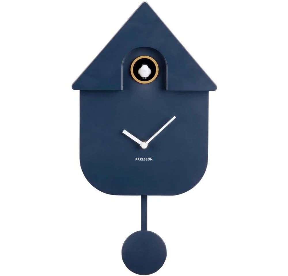 Karlsson Wanduhr Modern Cuckoo ABS Dark Blue
