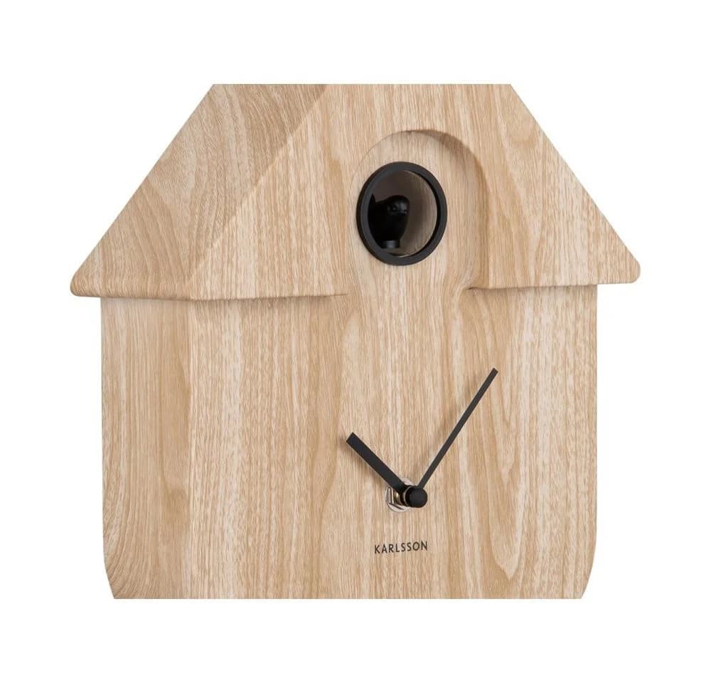 Karlsson Wanduhr Modern Cuckoo Light Wood Print