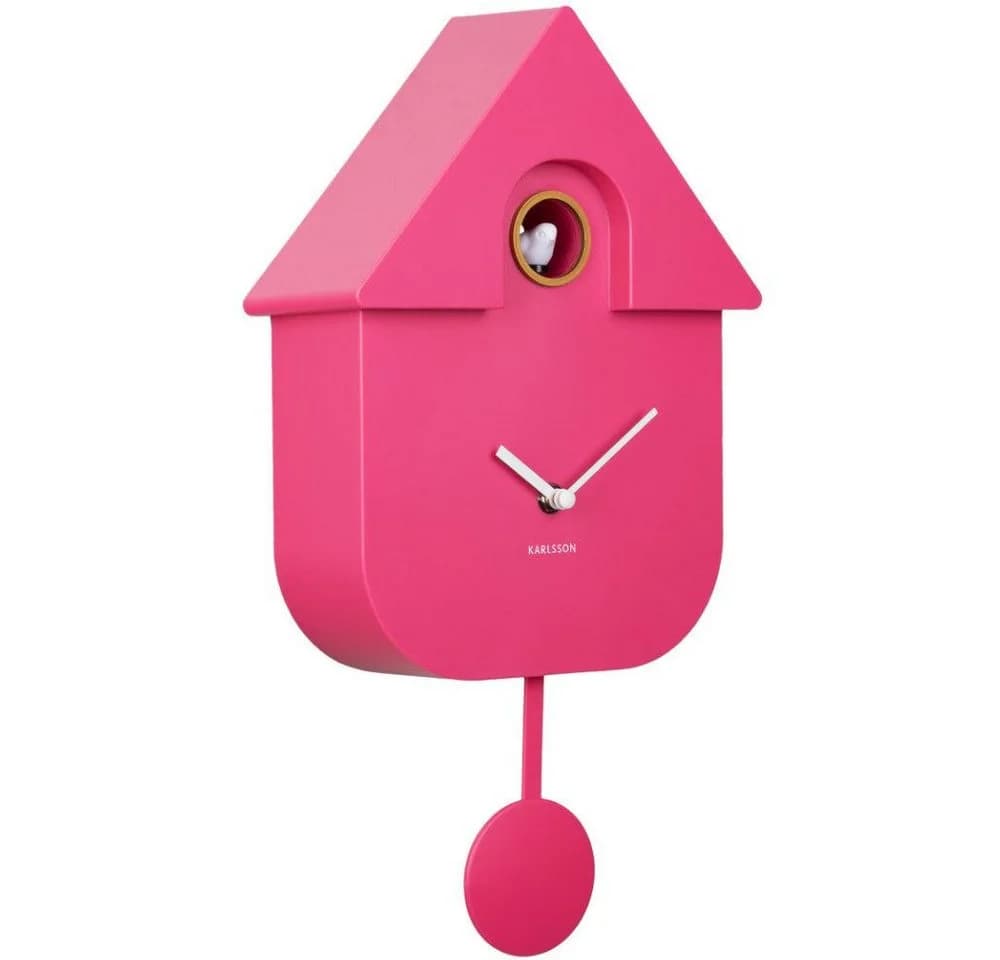 Karlsson Wanduhr Modern Cuckoo Pink Kunststoff