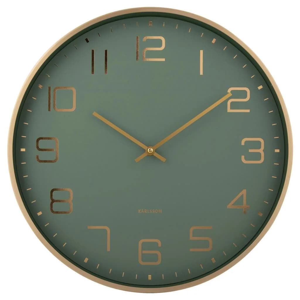 Karlsson Wanduhr Elegance Hellgrün Gold Metall