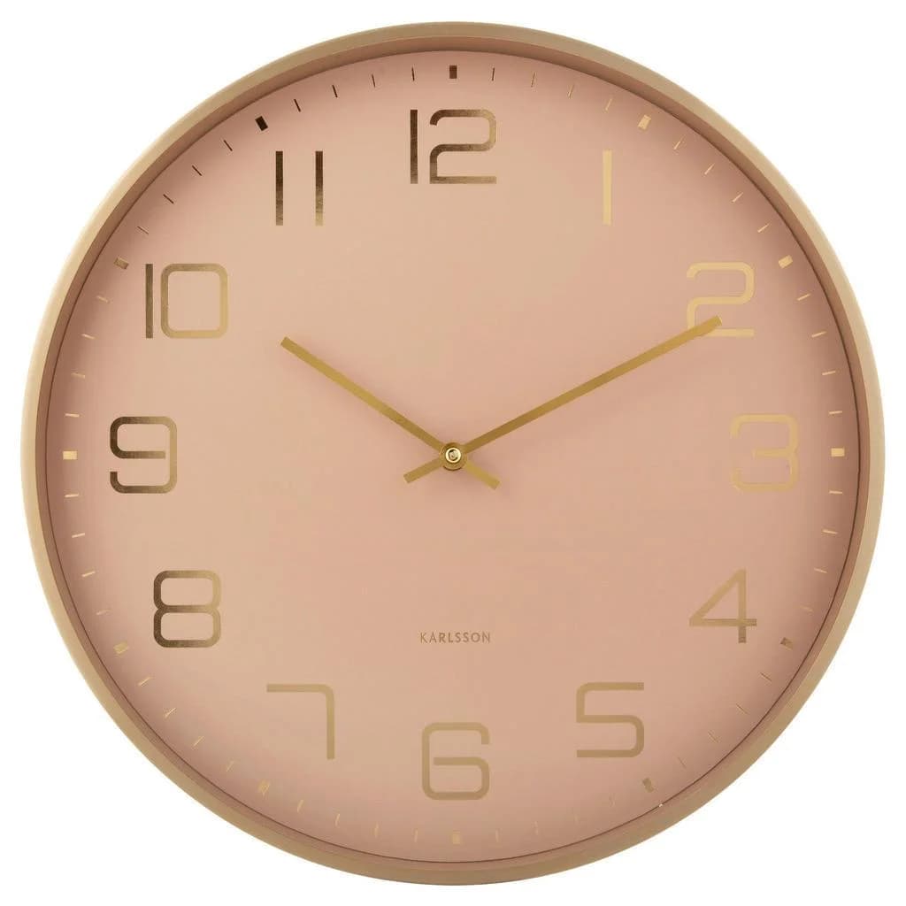 Karlsson Wanduhr Elegance Hellbraun Gold Metall