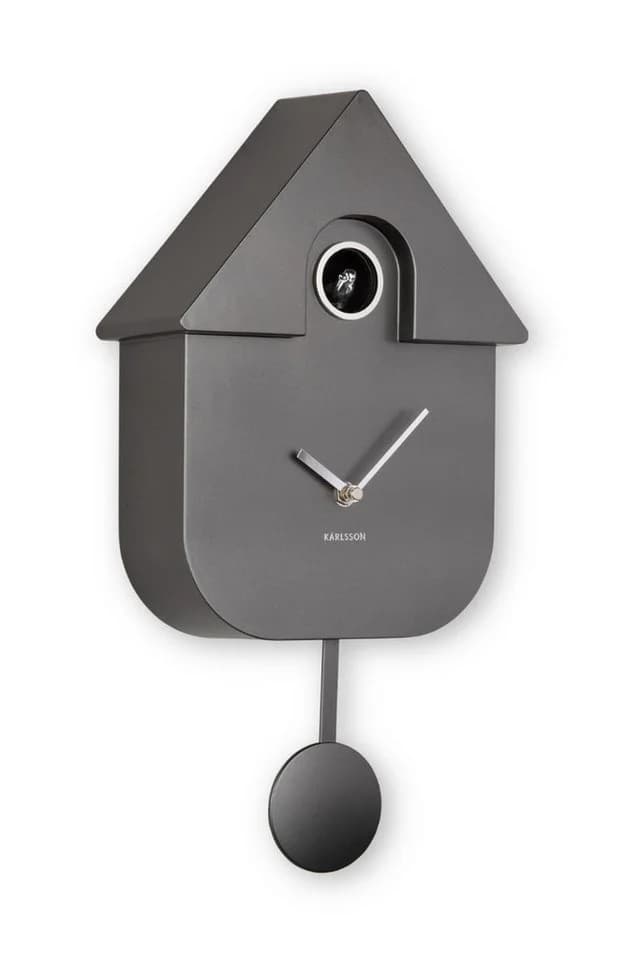 Karlsson Wanduhr Cuckoo Dunkelgrau Kunststoff Schlagwerk
