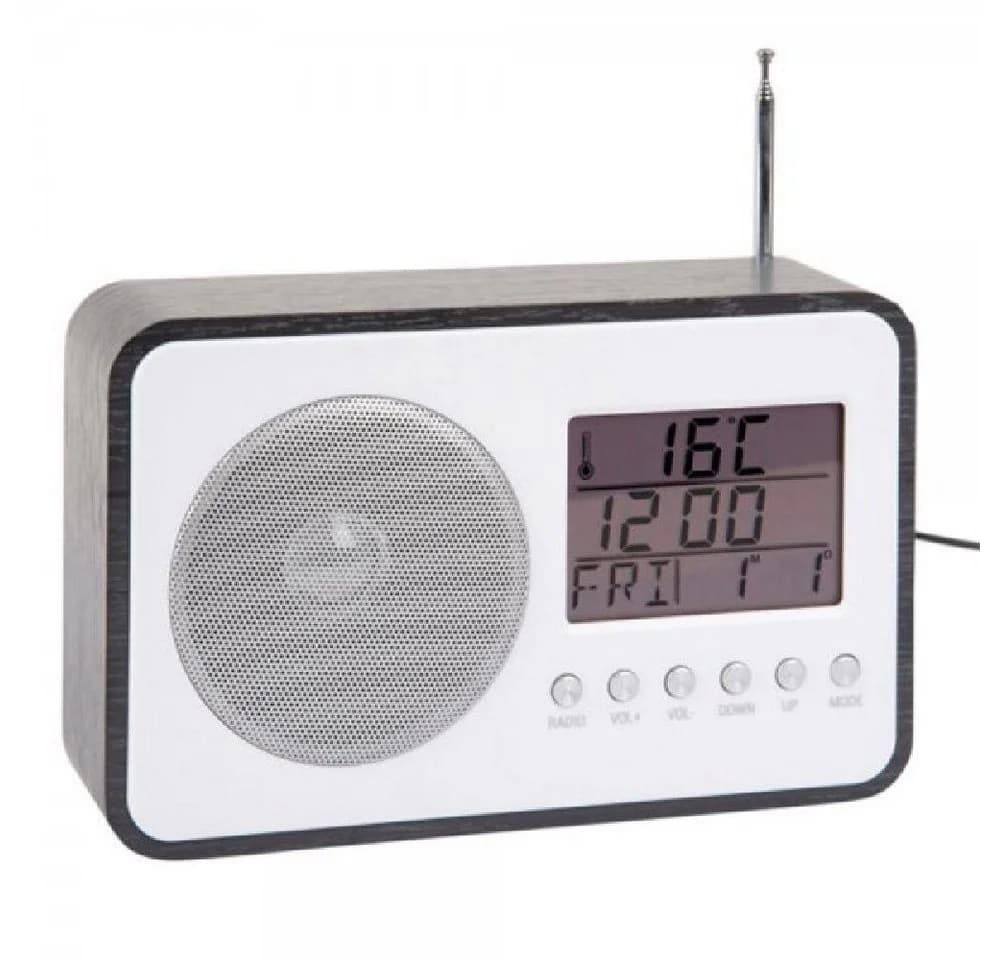 Karlsson Radiowecker Schwarz Holz mit FM Radio - Bild 2