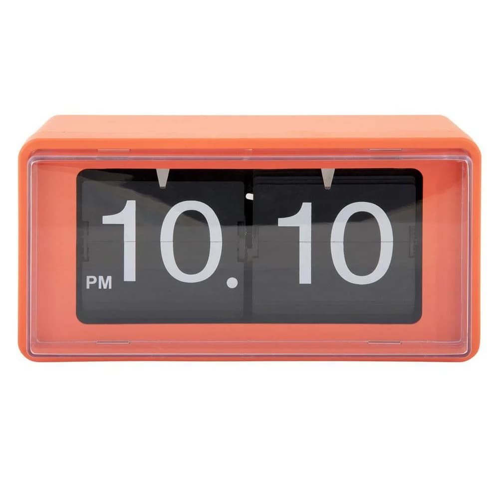 Karlsson Retro Boxed Flip Uhr Wanduhr oder Tischuhr Bright Orange - Bild 1