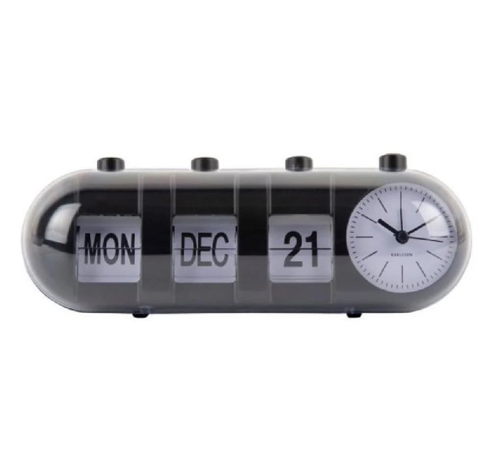 Karlsson Retro Tube Wecker mit Flip-Kalender Schwarz - Bild 2
