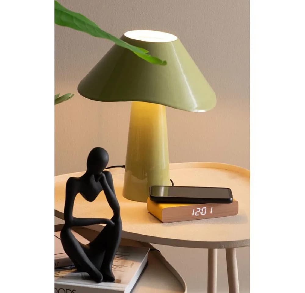 Karlsson Wecker Retro Flat LED mit Handy-Ladefunktion Gelb - Bild 4